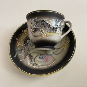 Japanese Raised Painted Dragon tea cup and saucer